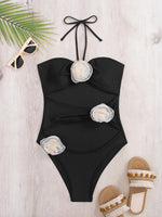 Floral Boho Cutout One Piece Swimsuit - QH Clothing