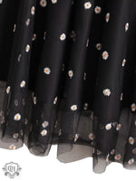 Black Polka Midi Dress with Puff Sleeves - QH Clothing