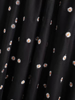 Black Polka Midi Dress with Puff Sleeves - QH Clothing