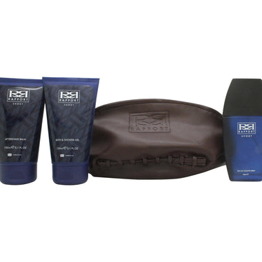 Dana Rapport Sport Gift Set 100ml EDT + 150ml Shower Gel + 150ml Aftershave Balm + Rugby Ball Wash Bag - Fragrance