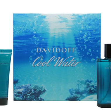 Davidoff Cool Water giftset featuring 125ml EDT and two body care tubes in turquoise