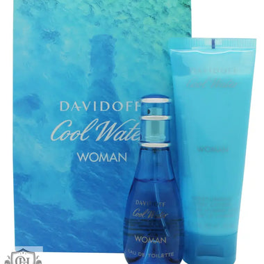 Davidoff Cool Water Woman Gift Set 30ml EDT + 75ml Body Lotion - Fragrance