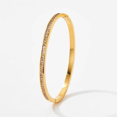 18K gold noble and dazzling diamond design versatile bracelet - QH Clothing