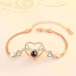 Exquisite and noble love heart with deer-shaped projection bracelet -  QH Clothing