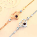 Exquisite and noble love heart with deer-shaped projection bracelet -  QH Clothing