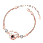 Exquisite and noble love heart with deer-shaped projection bracelet -  QH Clothing