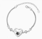 Exquisite and noble love heart with deer-shaped projection bracelet -  QH Clothing