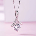 Elegant Diamond Herringbone Pendant Necklace for Mother's Day -  QH Clothing