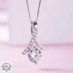 Elegant Diamond Herringbone Pendant Necklace for Mother's Day -  QH Clothing