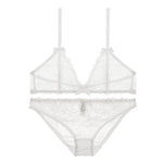 Delicate Lace Bra Set - XL / White - Clothing