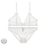 Delicate Lace Bra Set - XL / White - Clothing