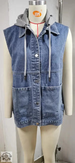 Denim Button-Up Waistcoat - Clothing