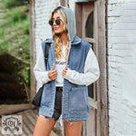 Denim Button-Up Waistcoat - Clothing