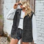 Denim Button-Up Waistcoat - Clothing