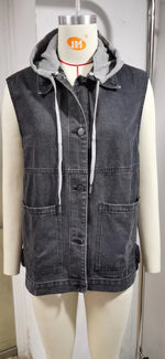 Denim Button-Up Waistcoat - Clothing