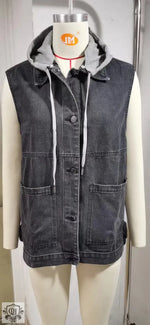 Denim Button-Up Waistcoat - Clothing