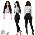 Stretchy Denim High Rise Jeans - QH Clothing