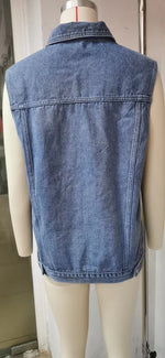 Denim Loose Waistcoat Vest - Clothing