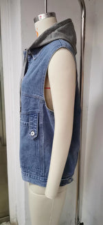 Denim Loose Waistcoat Vest - Clothing