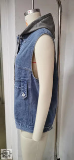 Denim Loose Waistcoat Vest - Clothing