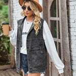 Denim Loose Waistcoat Vest - Clothing