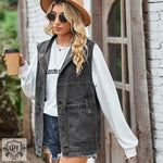 Denim Loose Waistcoat Vest - Clothing