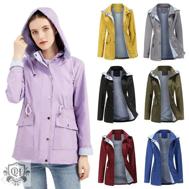 New Spring Autumn Detachable Hat Windbreaker Women Women Clothing Striped Inner Coat Plus Size Women - Quality Home Clothing| Beauty