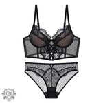 Detailed Corset Bra Set - S / Black - Clothing