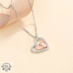 Elegant Diamond Heart and Little Feet Pendant Necklace for Mom -  QH Clothing