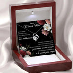 Exquisite Diamond-Studded Heart Necklace in Portuguese Card Gift Box -  QH Clothing