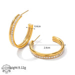 Exquisite Diamond-Studded Double Layer Hoop Earrings in 18K Gold -  QH Clothing