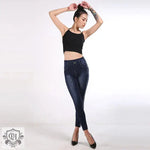 Autumn Women Imitation Denim Leggings Cotton Side Dot High Waist Ankle-Length Pants - Quality Home Clothing| Beauty