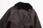 Retro Double Sided Faux Shearling Jacket - QH Clothing