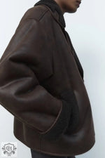 Retro Double Sided Faux Shearling Jacket - QH Clothing