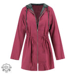 "Double Zipper Hooded Windbreaker Coat" - QH Clothing