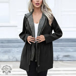 "Double Zipper Hooded Windbreaker Coat" - QH Clothing