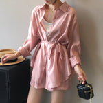 Draping Buttoned Shirt & Pocket Shorts - Clothing