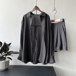 Draping Buttoned Shirt & Pocket Shorts - Clothing