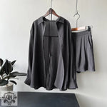 Draping Buttoned Shirt & Pocket Shorts - Clothing