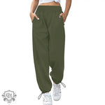 Drawstring Wide Leg Ankle Pants - QH Clothing