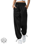 Drawstring Wide Leg Ankle Pants - QH Clothing