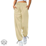 Drawstring Wide Leg Ankle Pants - QH Clothing