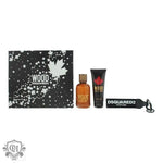 DSquared2 Wood For Him Gift Set 100ml EDT + 100ml Shower Gel + Key Ring - Fragrance