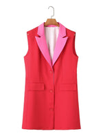 Dual Colour Sleeveless Vest with Pockets - Clothing