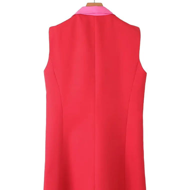 Dual Colour Sleeveless Vest with Pockets - Clothing