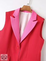 Dual Colour Sleeveless Vest with Pockets - Clothing