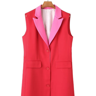 Dual Colour Sleeveless Vest with Pockets - Clothing