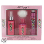 Ed Hardy Women Gift Set 100ml Body Mist + 50ml Body Wash + 50ml Body Lotion + 75g Bath Fizz - Bath & Body