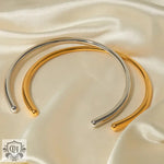 18K gold simple retro curved design necklace - QH Clothing