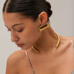 18K gold simple retro curved design necklace - QH Clothing